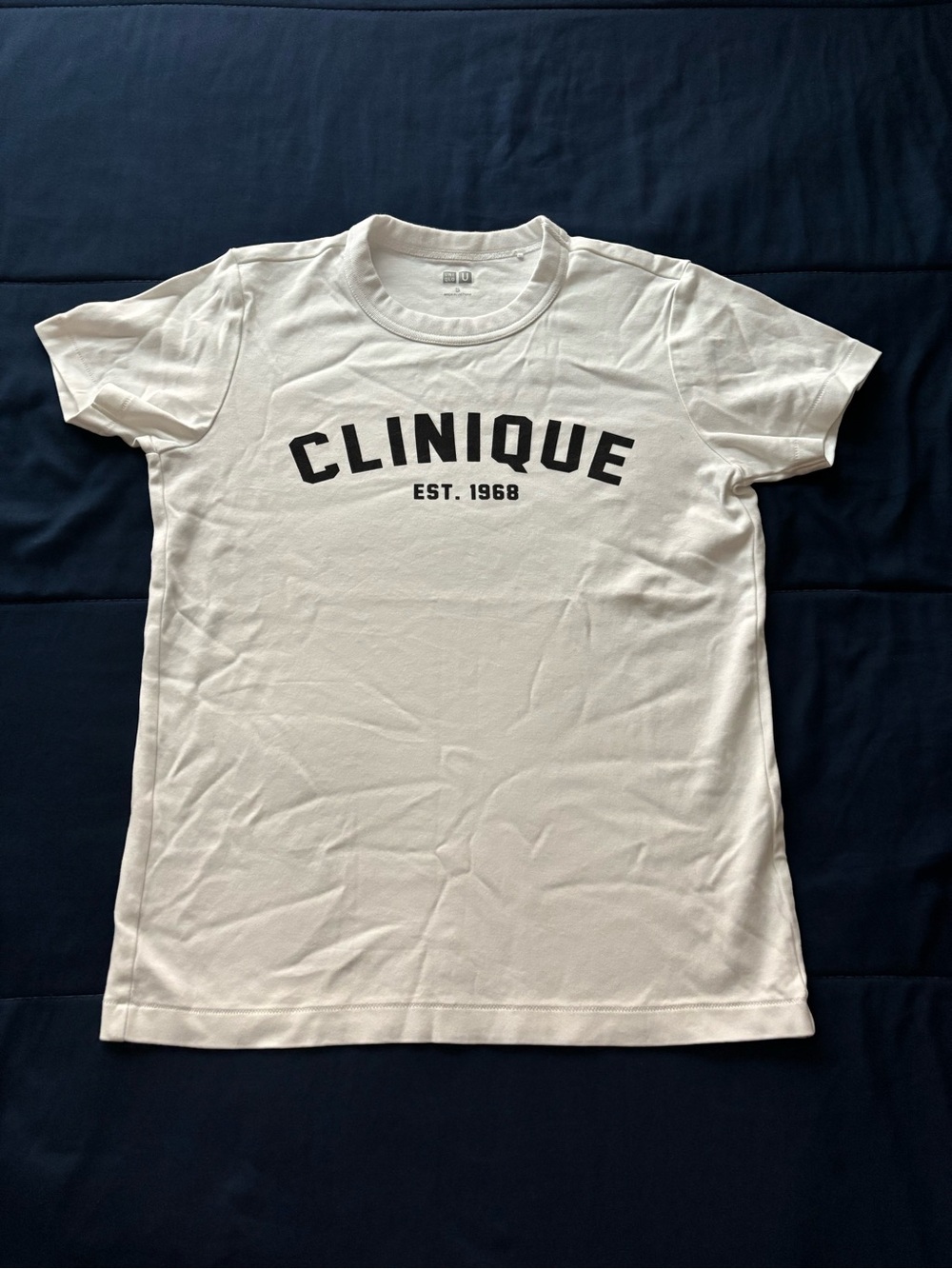 Uniqlo White Crewneck Logo Tee